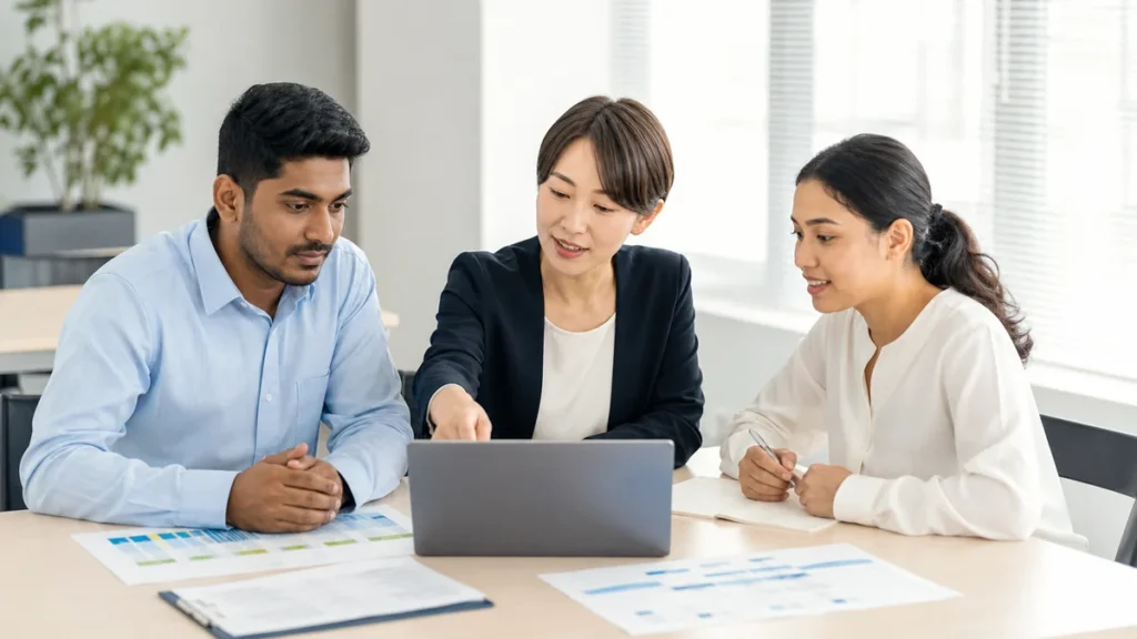 育成就労計画の施行日前申請に向けて準備項目を確認する企業担当者