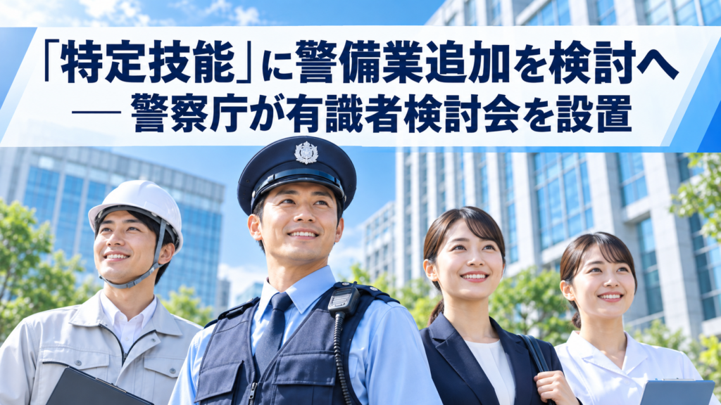 「特定技能」に警備業追加を検討へ、警察庁が有識者検討会を設置